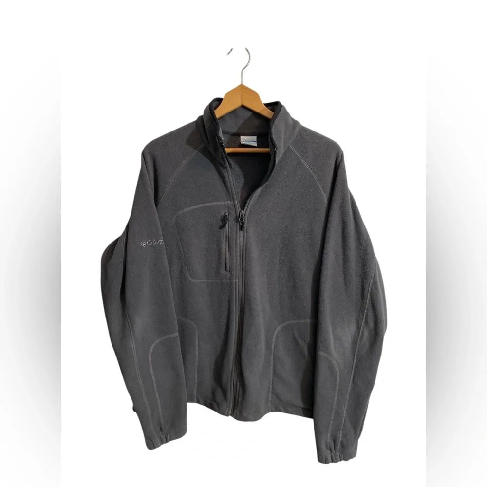 X3- Columbia XL Charcoal Full-Zip Fleece Jacket